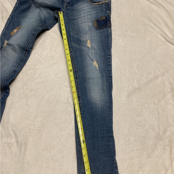 Fiorucci Blue Distressed Skinny Jeans - Picture 10 of 12